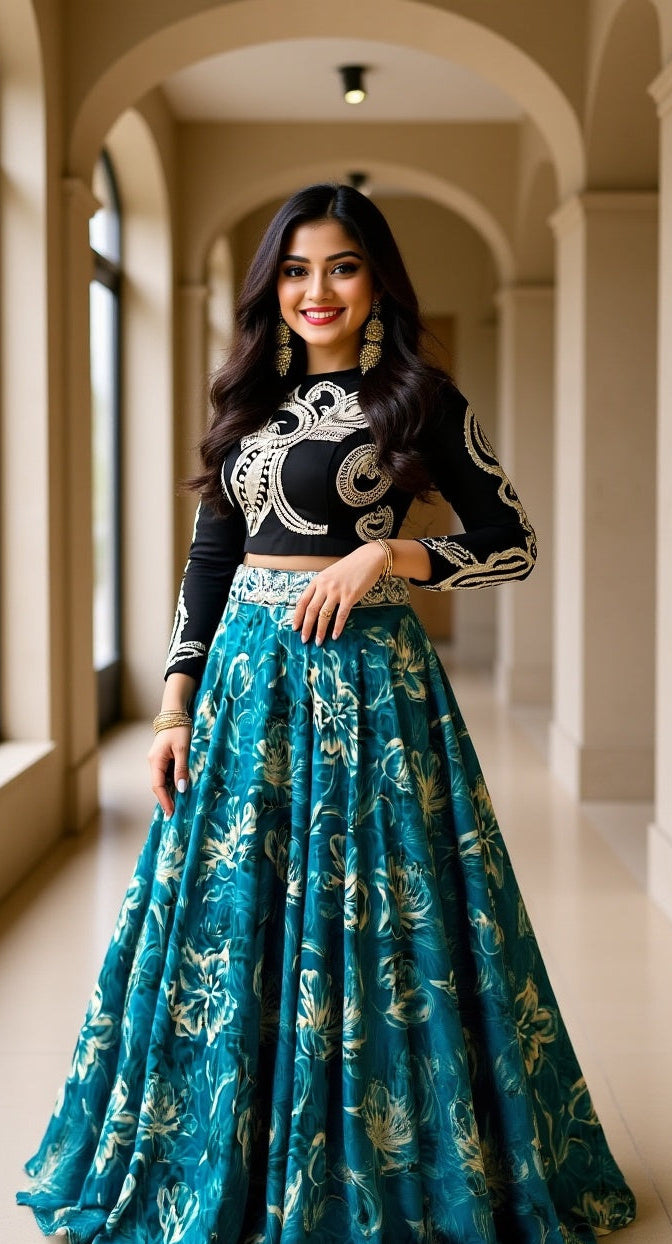 Tasar Silk Floral Lehenga Co-ord Set