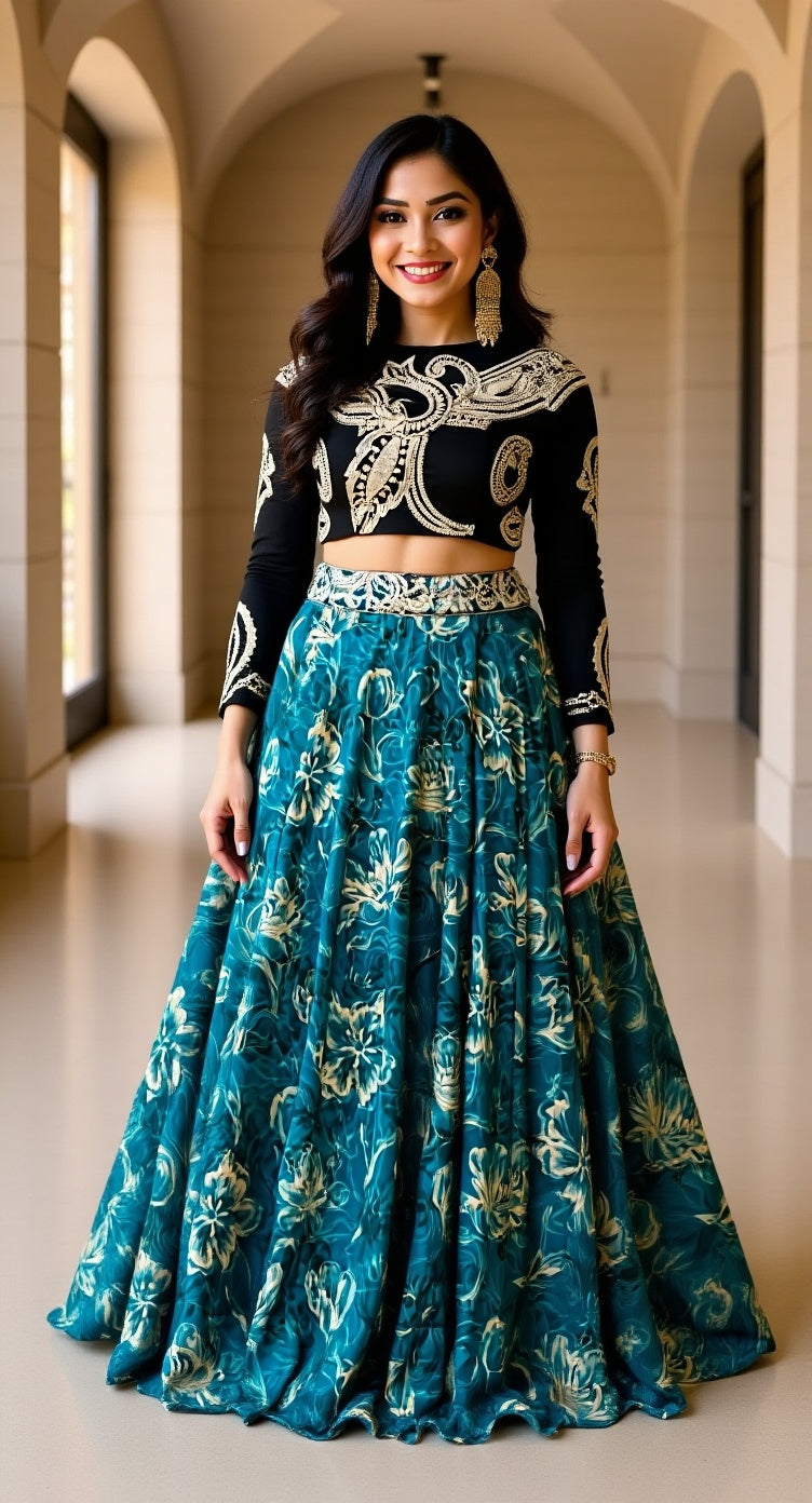 Tasar Silk Floral Lehenga Co-ord Set