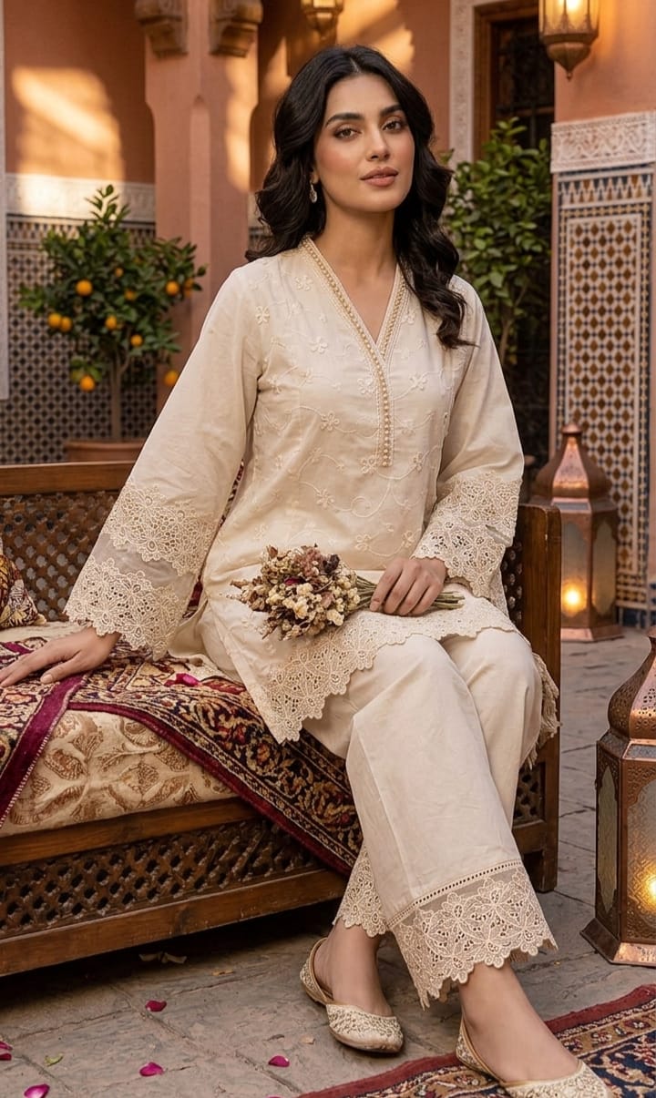 Thread Work & Crochet Co-ord Set