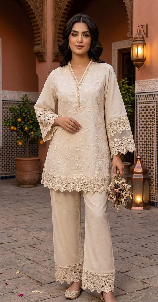 Thread Work & Crochet Co-ord Set