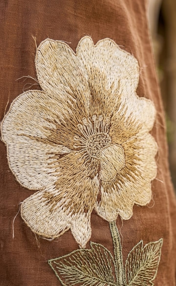 Brown Thread Work Co-Ord Set