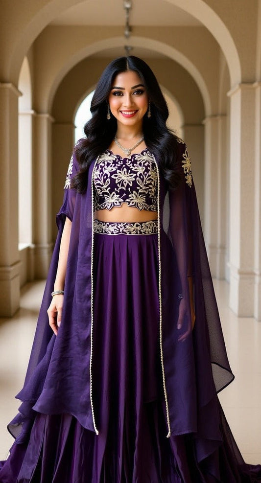 Aafreen Purple Shrug Set - Your ConnorAafreen Purple Shrug SetYour Connor
