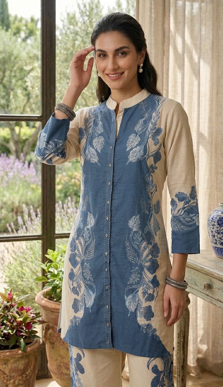 Blue & Cream Button Co - Ord Set - Your ConnorBlue & Cream Button Co - Ord SetYour Connor