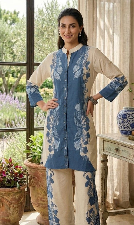 Blue & Cream Button Co - Ord Set - Your ConnorBlue & Cream Button Co - Ord SetYour Connor