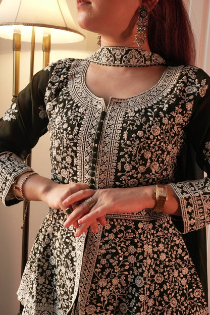 Embroidered Peplum Top with Palazzo Pair - Your ConnorEmbroidered Peplum Top with Palazzo PairYour Connor
