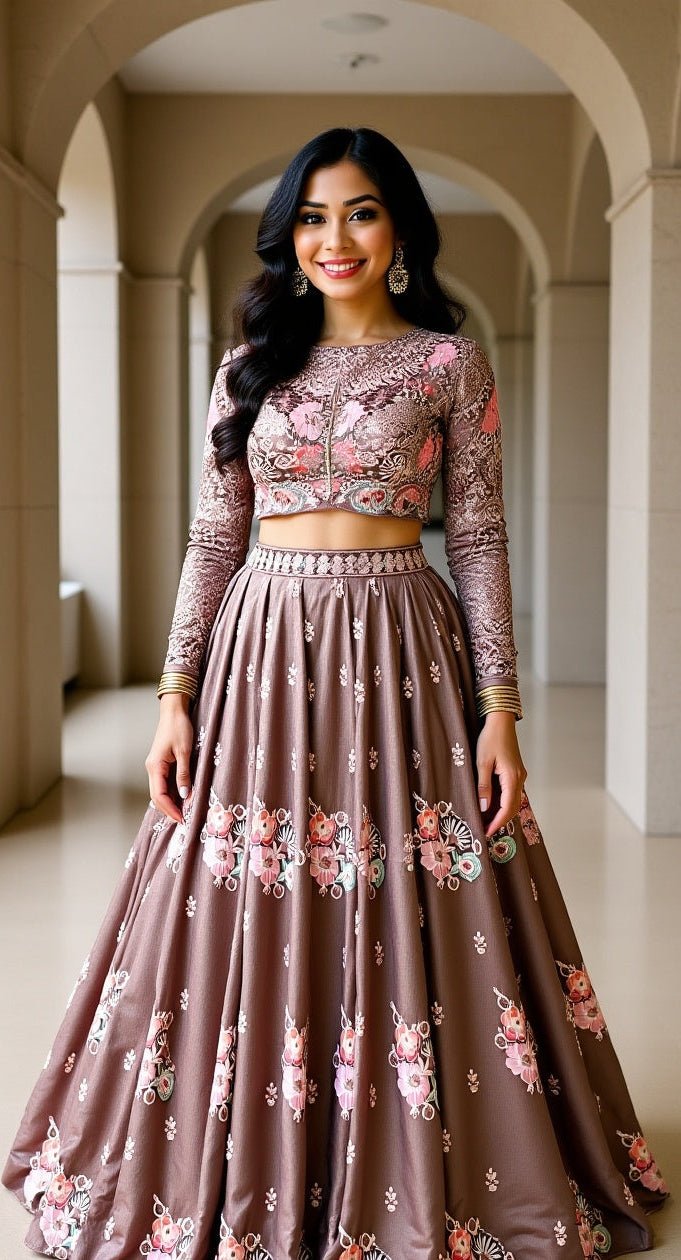 Fendi Sequins & Embroidery Co - ord Set Lehenga - Your ConnorFendi Sequins & Embroidery Co - ord Set LehengaYour Connor