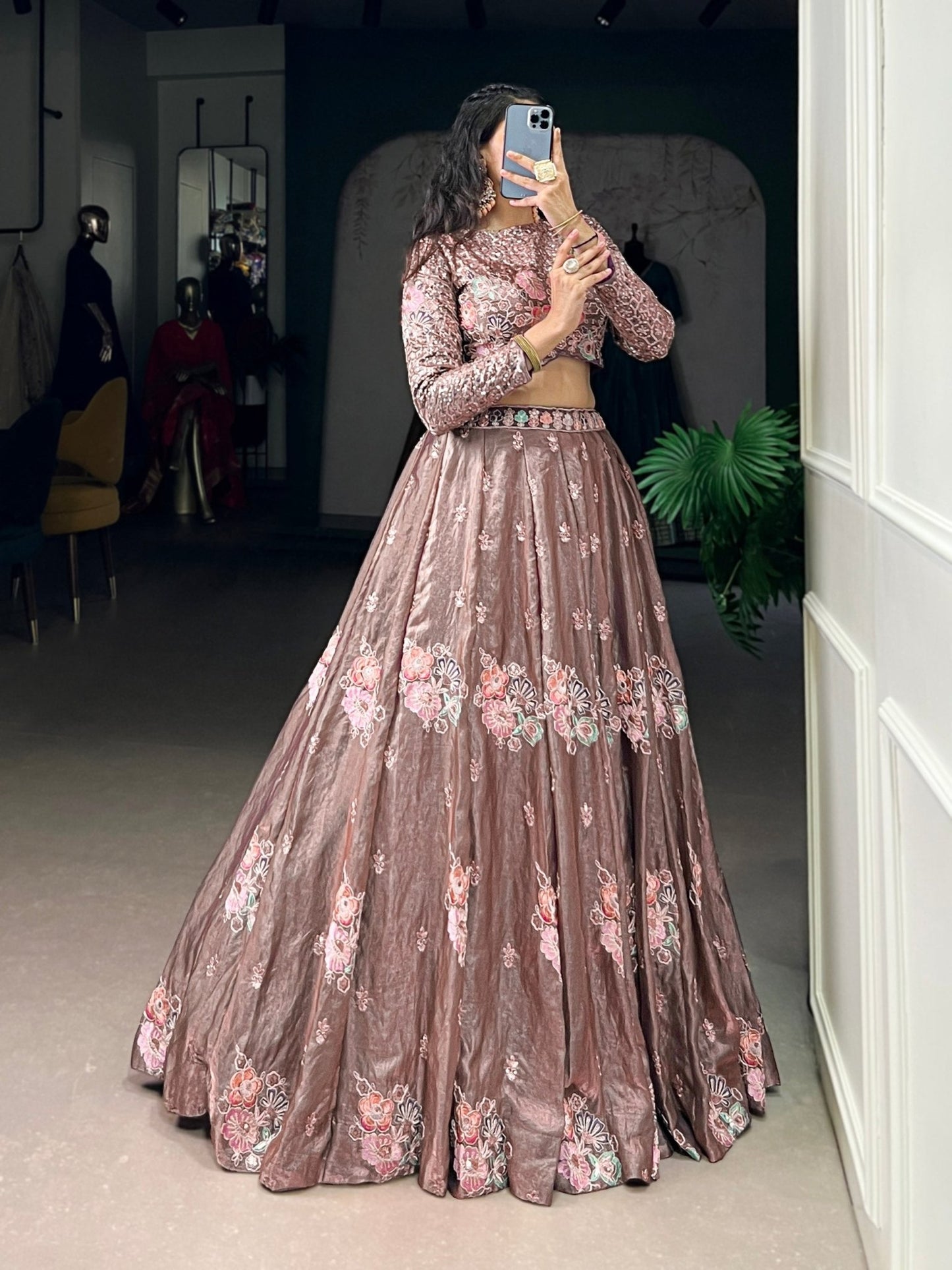 Fendi Sequins & Embroidery Co - ord Set Lehenga - Your ConnorFendi Sequins & Embroidery Co - ord Set LehengaYour Connor