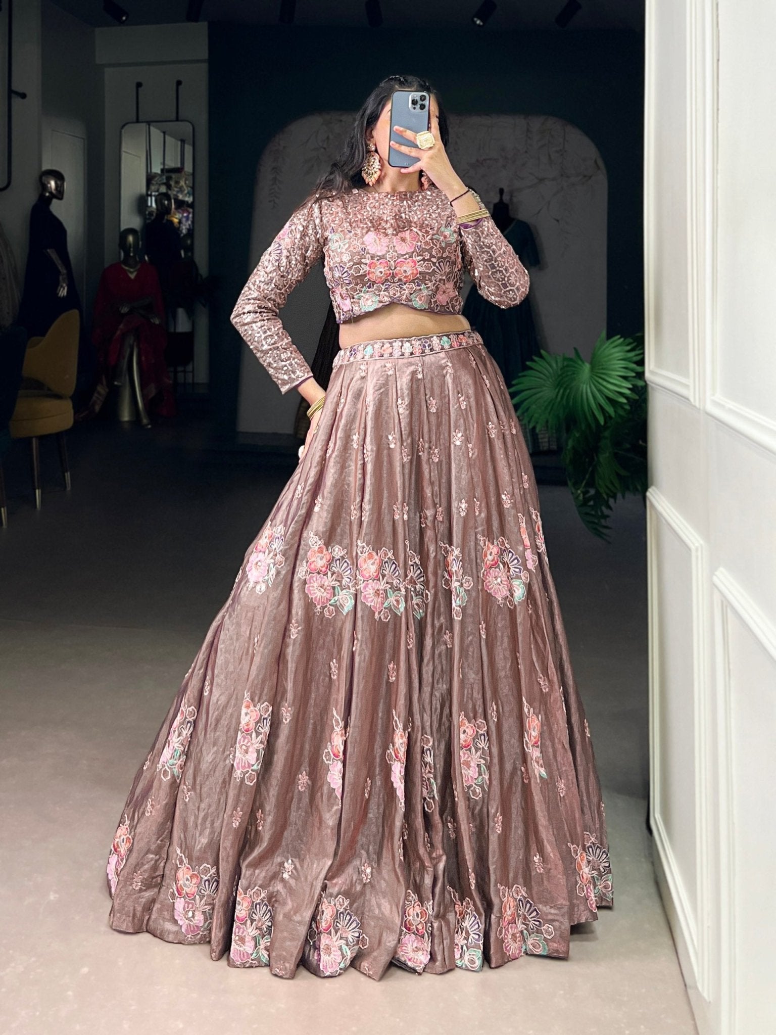 Fendi Sequins & Embroidery Co - ord Set Lehenga - Your ConnorFendi Sequins & Embroidery Co - ord Set LehengaYour Connor