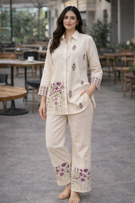 Ivory Floral Linan Co - Ord set - Your ConnorIvory Floral Linan Co - Ord setYour Connor