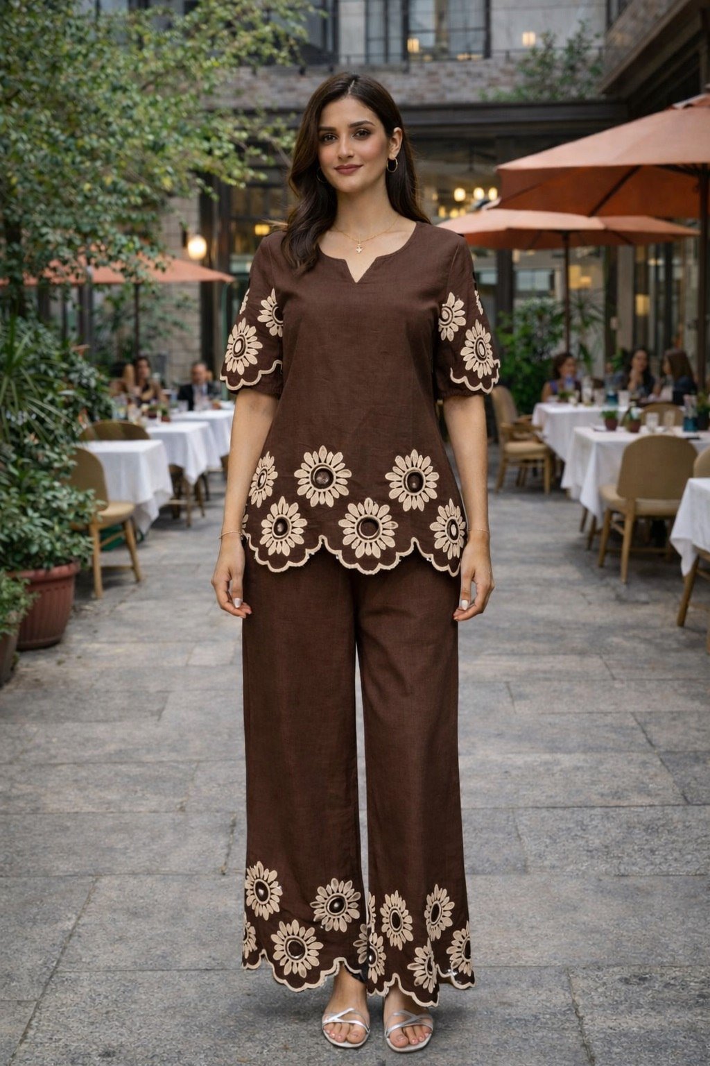 Midnight Flora Scalloped Co Ord Set - Your ConnorMidnight Flora Scalloped Co Ord SetYour Connor