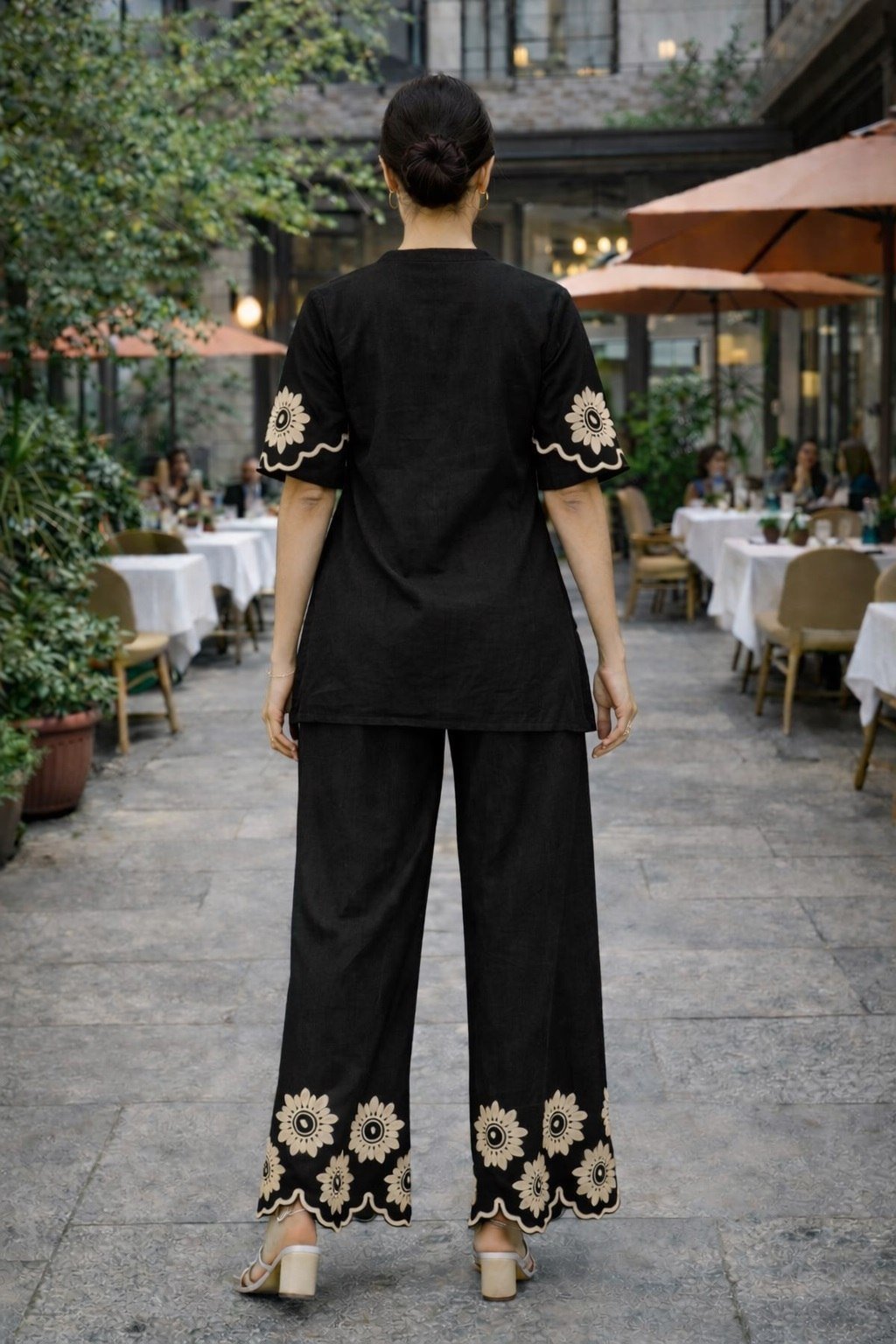 Midnight Flora Scalloped Co Ord Set - Your ConnorMidnight Flora Scalloped Co Ord SetYour Connor