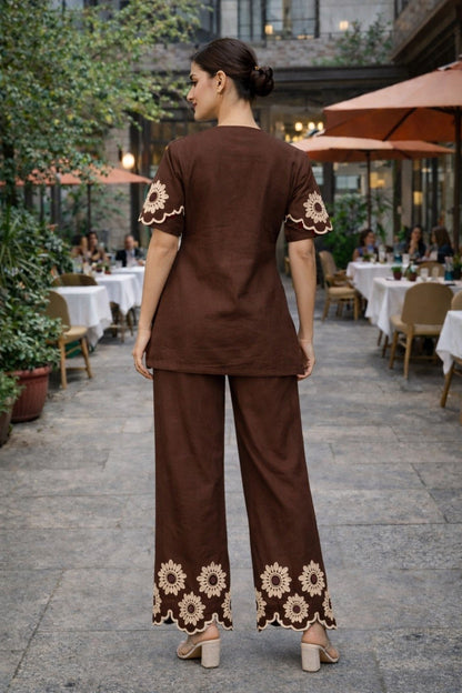 Midnight Flora Scalloped Co Ord Set - Your ConnorMidnight Flora Scalloped Co Ord SetYour Connor