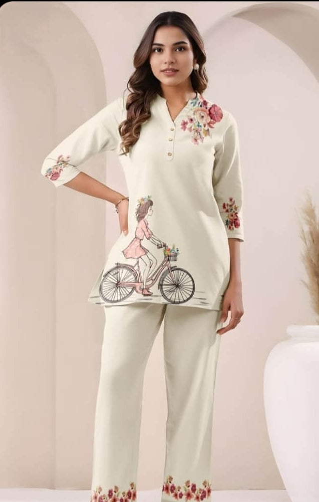 Flora Cycle Rayon Co-ord Set