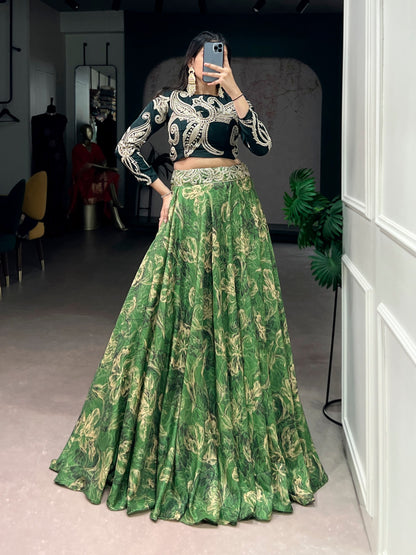 Tasar Silk Floral Lehenga Co-ord Set