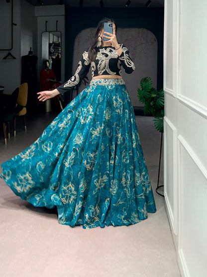 Tasar Silk Floral Lehenga Co-ord Set
