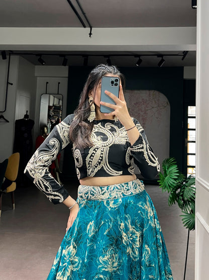 Tasar Silk Floral Lehenga Co-ord Set