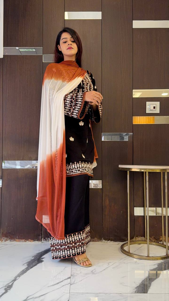 Heavy Embroidery Sequence Ethnic Suit Set