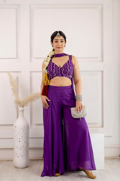 Premium Indo-Western Set - Purple