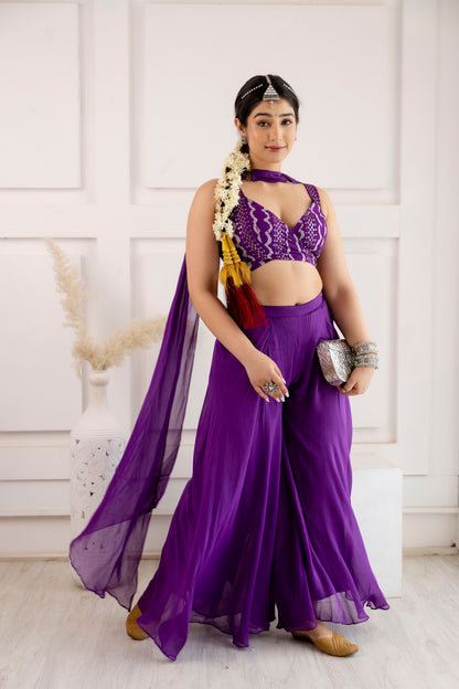 Premium Indo-Western Set - Purple