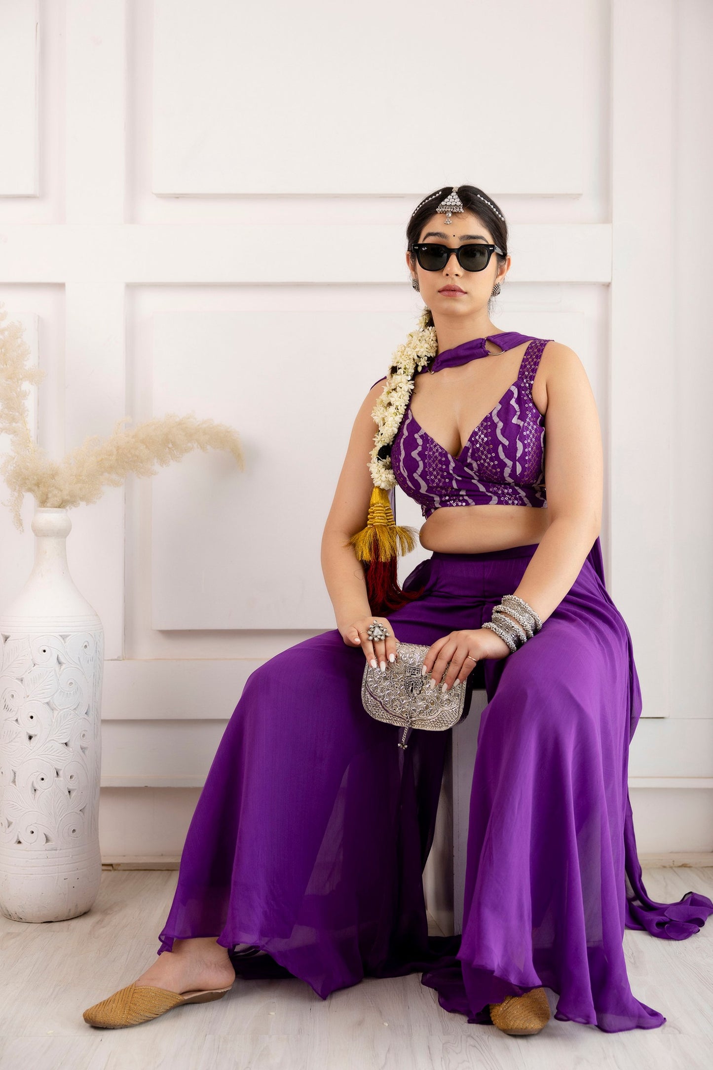 Premium Indo-Western Set - Purple