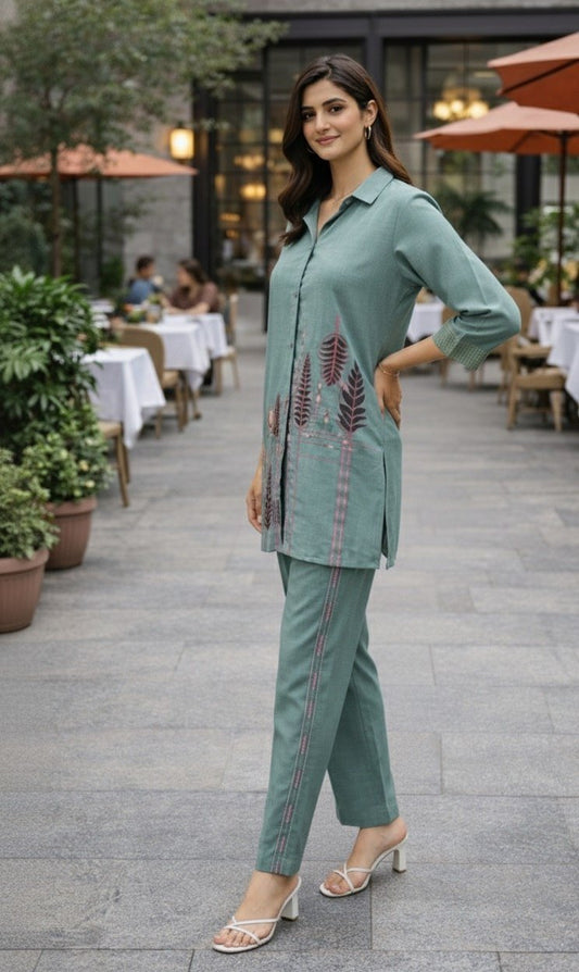 Poly Linen Cotton Embroidery Co - Ord Set - Your ConnorPoly Linen Cotton Embroidery Co - Ord SetYour Connor