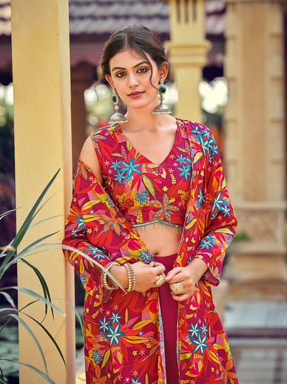 Premium Silk Indo - Western 3 - Piece Co - Ord Set - Your ConnorPremium Silk Indo - Western 3 - Piece Co - Ord SetYour Connor