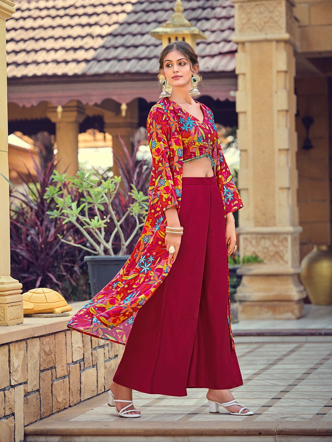 Premium Silk Indo - Western 3 - Piece Co - Ord Set - Your ConnorPremium Silk Indo - Western 3 - Piece Co - Ord SetYour Connor