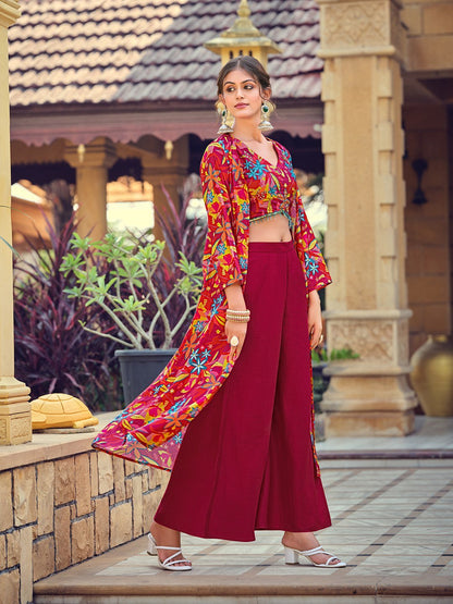 Premium Silk Indo - Western 3 - Piece Co - Ord Set - Your ConnorPremium Silk Indo - Western 3 - Piece Co - Ord SetYour Connor