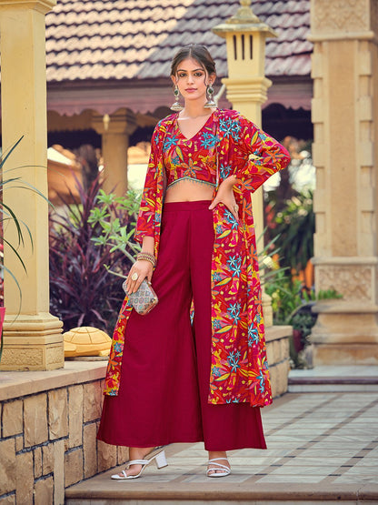 Premium Silk Indo - Western 3 - Piece Co - Ord Set - Your ConnorPremium Silk Indo - Western 3 - Piece Co - Ord SetYour Connor