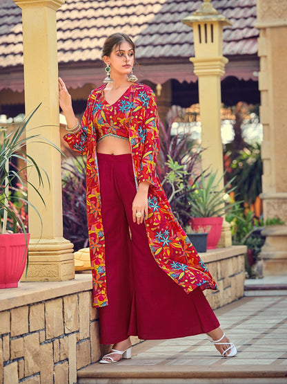 Premium Silk Indo - Western 3 - Piece Co - Ord Set - Your ConnorPremium Silk Indo - Western 3 - Piece Co - Ord SetYour Connor