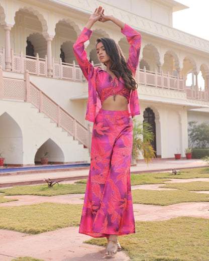 Premium Silk Indo - Western Floral 3 - Piece Set - Multi - Your ConnorPremium Silk Indo - Western Floral 3 - Piece Set - MultiYour Connor