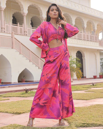 Premium Silk Indo - Western Floral 3 - Piece Set - Multi - Your ConnorPremium Silk Indo - Western Floral 3 - Piece Set - MultiYour Connor