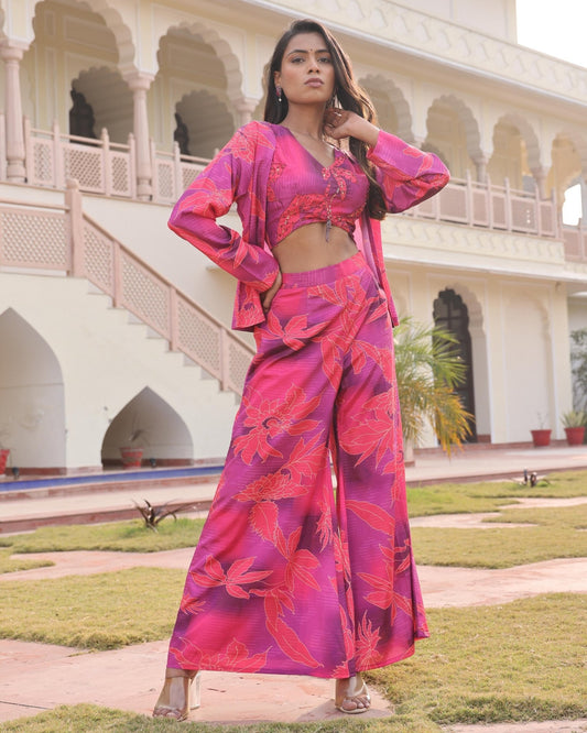 Premium Silk Indo - Western Floral 3 - Piece Set - Multi - Your ConnorPremium Silk Indo - Western Floral 3 - Piece Set - MultiYour Connor
