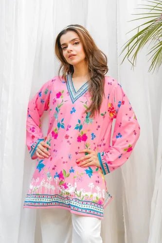 Pure Viscose Rayon Printed Kurta Co - Ord Set - Soft Pink - Your ConnorPure Viscose Rayon Printed Kurta Co - Ord Set - Soft PinkYour Connor