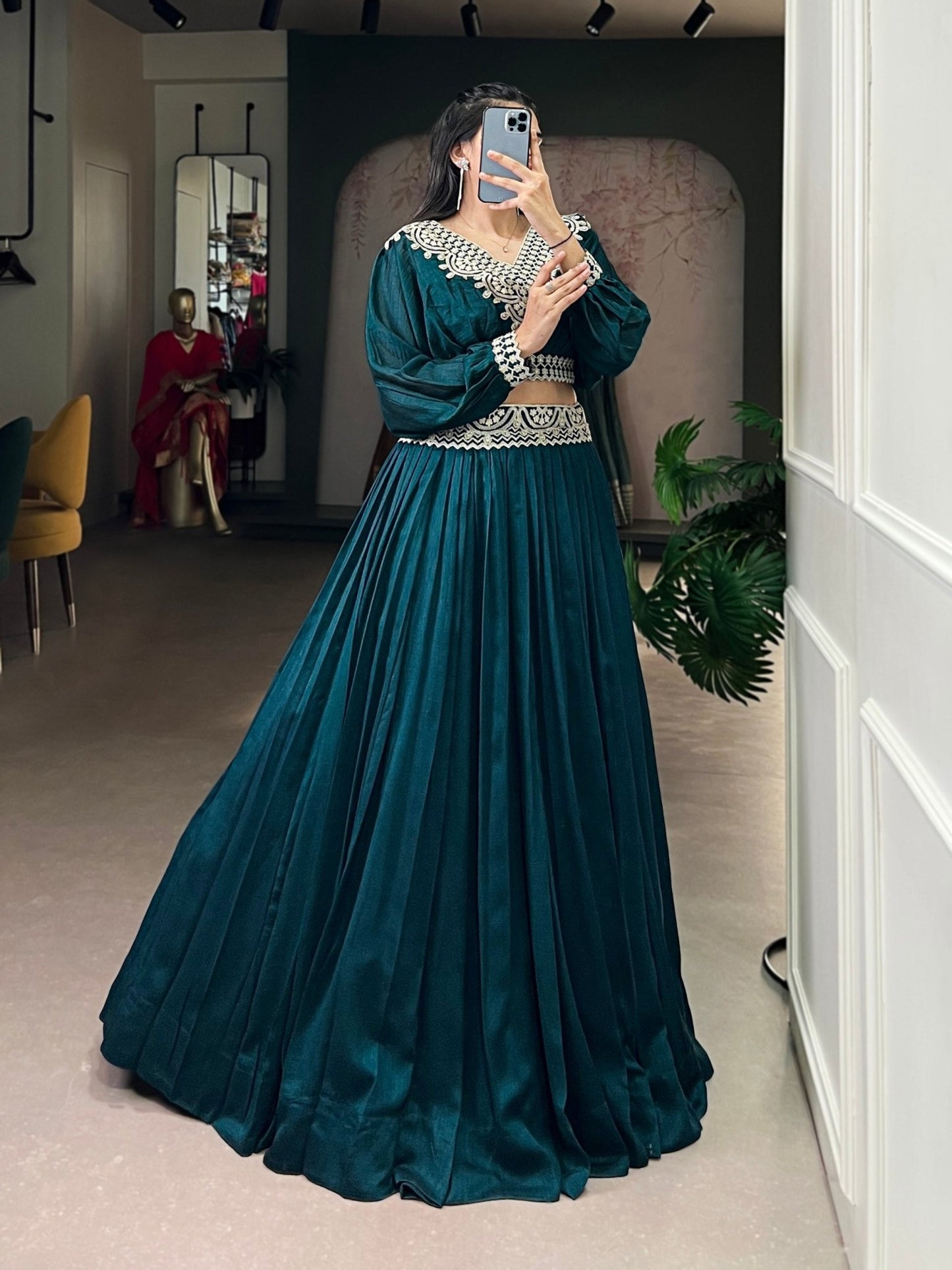 Riwaaz Vichitra Silk Co - ord Set Lehenga - Your ConnorRiwaaz Vichitra Silk Co - ord Set LehengaYour Connor