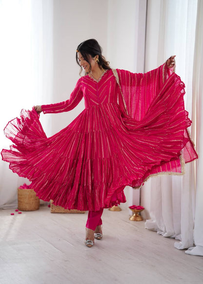 Ruffle Gown with Real Mirror Handwork Set - Your ConnorRuffle Gown with Real Mirror Handwork SetYour Connor