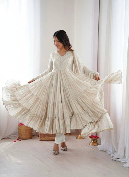 Ruffle Gown with Real Mirror Handwork Set - Your ConnorRuffle Gown with Real Mirror Handwork SetYour Connor