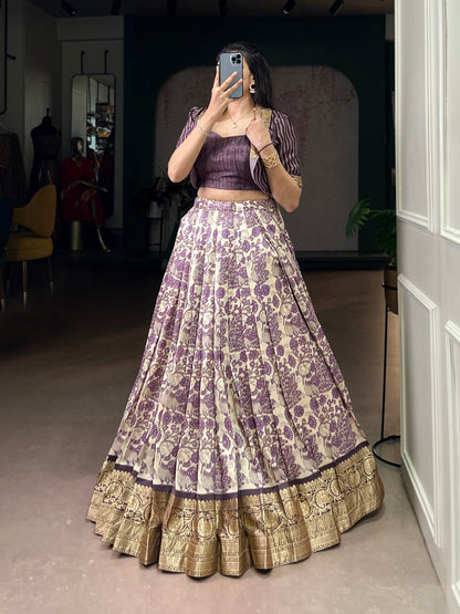 Tasar Silk Printed Co - ord Set Lehenga - Your ConnorTasar Silk Printed Co - ord Set LehengaYour Connor