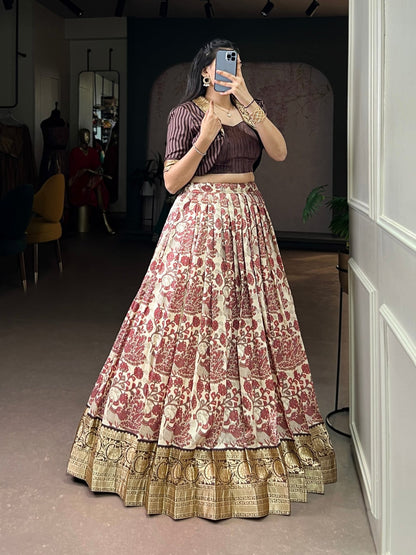 Tasar Silk Printed Co - ord Set Lehenga - Your ConnorTasar Silk Printed Co - ord Set LehengaYour Connor