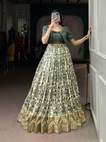 Tasar Silk Printed Co - ord Set Lehenga - Your ConnorTasar Silk Printed Co - ord Set LehengaYour Connor