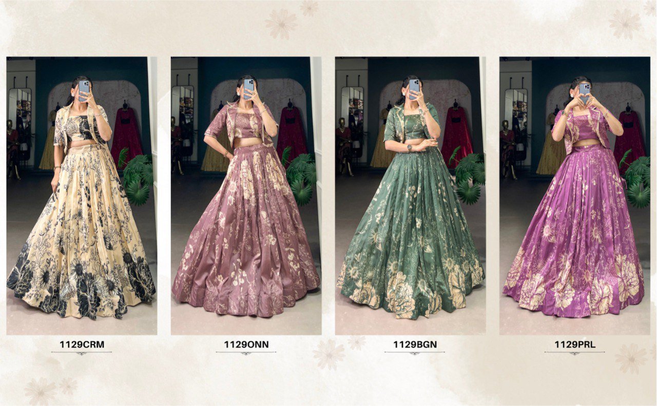 Tussar Silk Floral Print Co - ord Lehenga Set - Your ConnorTussar Silk Floral Print Co - ord Lehenga SetYour Connor